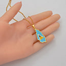 Saint Lucia Map with Flag Pendant Necklace
