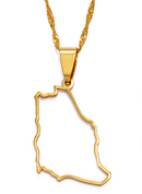 Saudi Arabia Map Outline Pendant Necklace