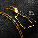 Saudi Arabia Map Outline Pendant Necklace
