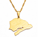 Senegal Map with cities Pendant Necklace