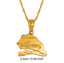 Senegal Map Pendant Necklace