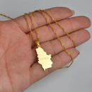 Serbia Map Pendant Necklace