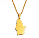Serbia Map Pendant Necklace