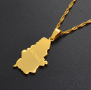 Serbia Map Pendant Necklace