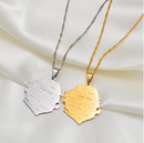 Sierra Leone Map with Cities Pendant Necklace