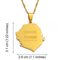 Sierra Leone Map Pendant Necklace