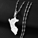 Peru Map with cities Pendant Necklace
