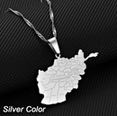 Afghanistan Map With Cities Pendant Necklace