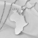 Africa Map Crown Pendant Necklace