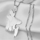 Bangladesh Map with Cities Pendant Necklace
