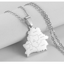 Belarus Map with Cities Pendant Necklace