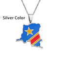 Democratic Republic of Congo Map with Flag Necklace