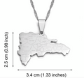 Dominican Republic Map with Cities Pendant Necklace