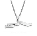 Gambia Map Pendant Necklace