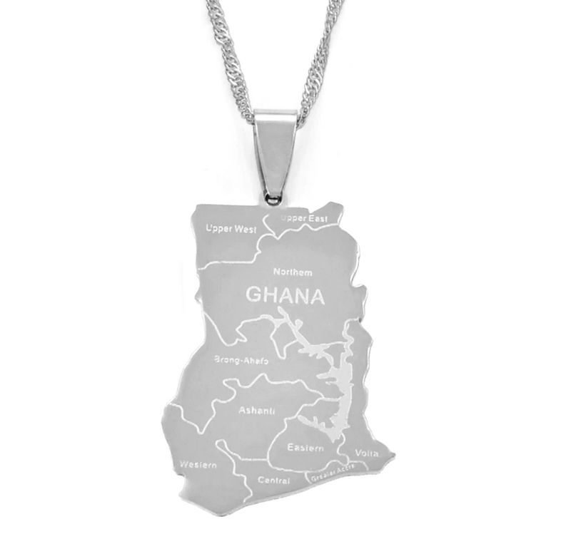 Ghana Map Pendant Necklace