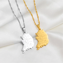 South Korea Map Pendant Necklace
