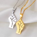 Black Lives Matter Raised Fist Pendant Necklace