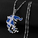Greece Map with Flag Pendant Necklace