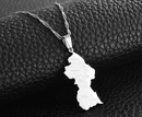 Guyana Map with cities Pendant Necklace