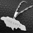 Jamaica Map Pendant Necklace (One Love)
