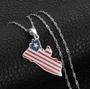 Liberia Map with Flag Pendant Necklace