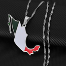 Mexico Map with Flag Pendant Necklace