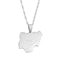 Nigeria Map with Cities Pendant Necklace