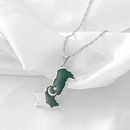 Pakistan Map with Flag Pendant Necklace