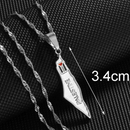 Palestine Map with Flag Name Pendant Necklace