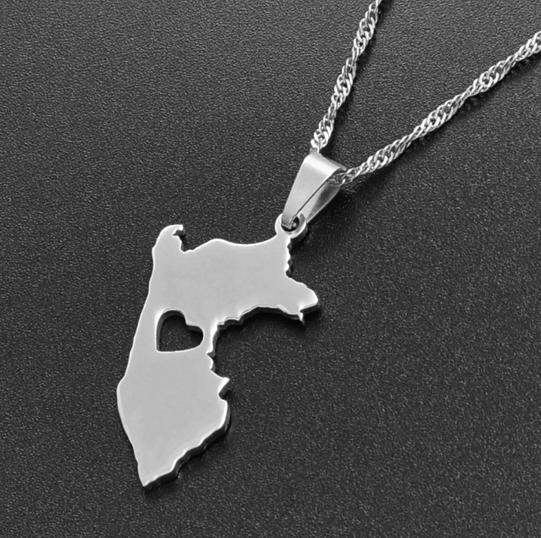 Peru map necklace