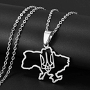 Ukraine Map Outline Pendant Necklace