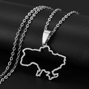 Ukraine Map Outline Pendant Necklace