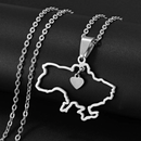 Ukraine Map Outline Pendant Necklace