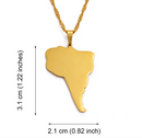 South America Continent Map Pendant Necklace