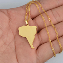 South America Continent Map Pendant Necklace