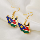 South Sudan Map Flag Earrings