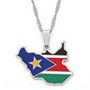 South Sudan Map Pendant Necklace