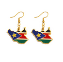 South Sudan Map Flag Earrings