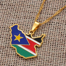 South Sudan Map Pendant Necklace