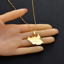 South Sudan Map with Cities Pendant Necklace