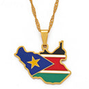 South Sudan Map Pendant Necklace
