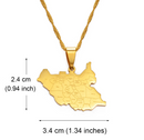 South Sudan Map with Cities Pendant Necklace