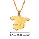 Spain Map Pendant Necklace