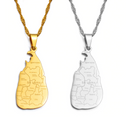 Sri Lanka Map Pendant Necklace