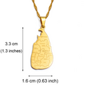 Sri Lanka Map Pendant Necklace