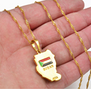 Sudan Map with flag Pendant Necklace