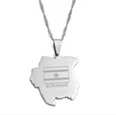 Suriname Map Pendant Necklace