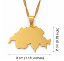 Switzerland Map Pendant Necklace