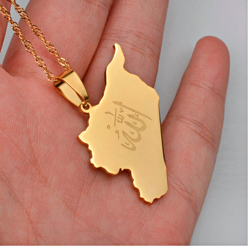 Syria Map Pendant Necklace