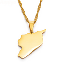 Syria Map Pendant Necklace